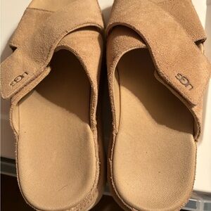 UGG Beige Suede Slide Sandals worn maybe 3 times